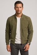 bomber homme coupe moderne zippé en vert