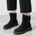 boots femme fourrées plateforme crantée en noir