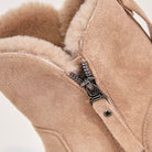boots femme fourrées plateforme crantée en abricot
