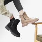 boots femme fourrées plateforme crantée