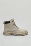 boots homme lacets semelle crantée en gris clair
