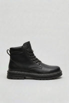 boots homme lacets semelle crantée en noir