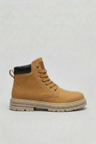 boots homme lacets semelle crantée en camel