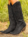 bottes cowboy femme à rivets montantes en noir