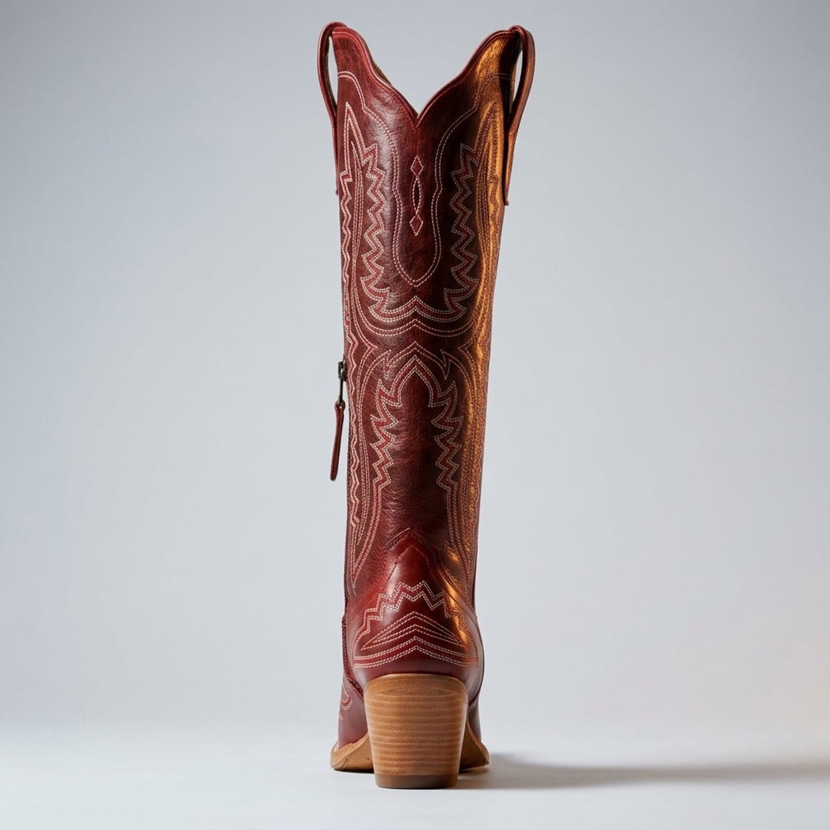 bottes cowboy femme tige haute talon bloc en rouge