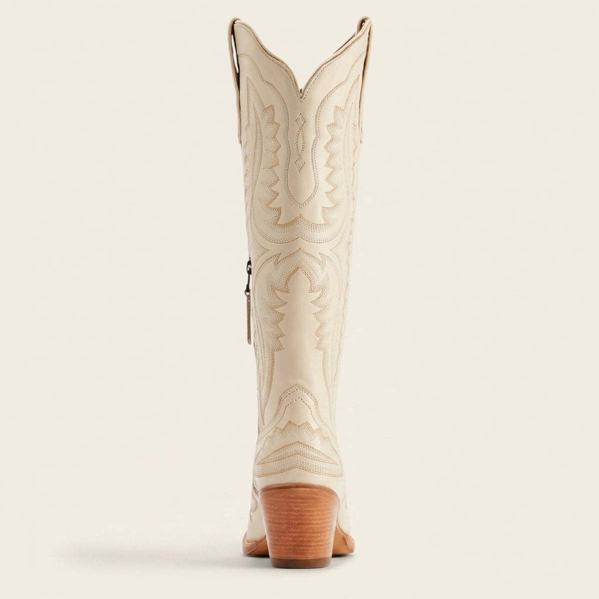 bottes cowboy femme tige haute talon bloc en blanc