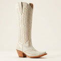 bottes cowboy femme tige haute talon bloc en blanc