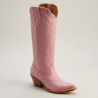 bottes cowboy femme tige haute talon bloc en rose