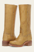 bottes femme mi-mollet talon carré western en jaune