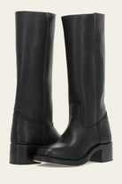 bottes femme mi-mollet talon carré western en noir