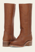 bottes femme mi-mollet talon carré western en marron