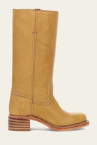 bottes femme mi-mollet talon carré western en jaune