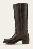 bottes femme mi-mollet talon carré western en marron foncé