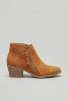 bottines femme talon carré zip côté en orange