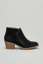 bottines femme talon carré zip côté en noir