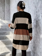 cardigan femme long oversize color block