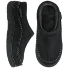 chausson homme moccasin fourré semelle épaisse en noir