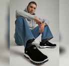 chaussures homme slip-on semelle crantée en noir