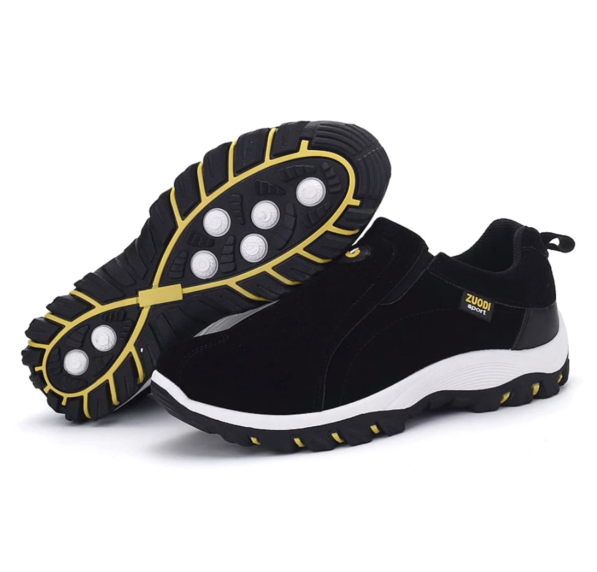 chaussures homme slip-on semelle crantée en noir