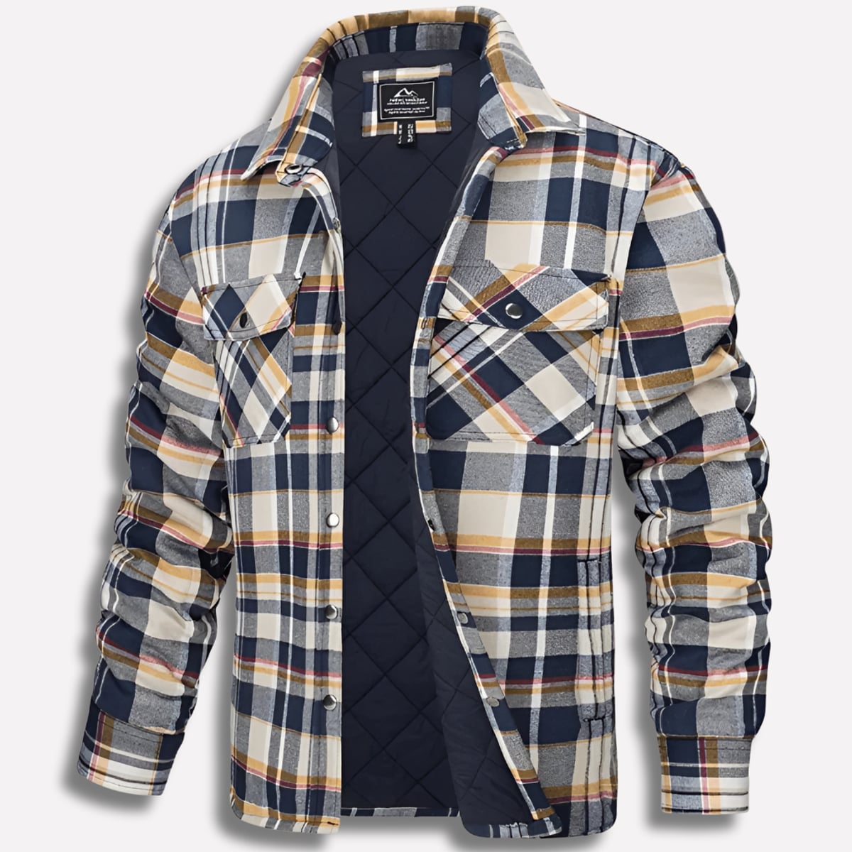 chemise homme à carreaux coupe droite en marron