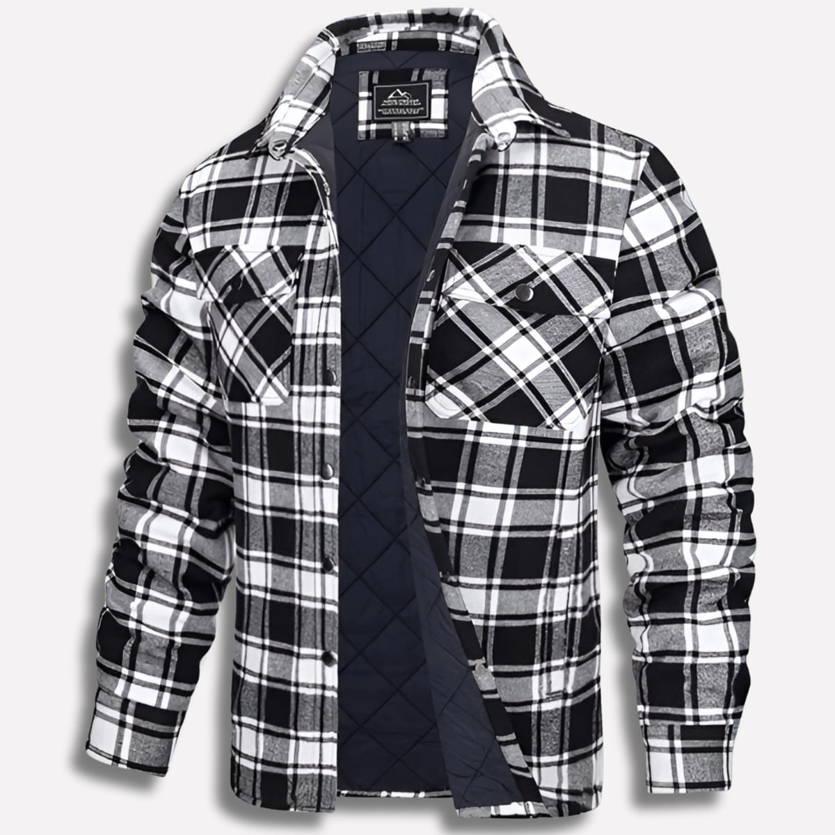 chemise homme à carreaux coupe droite en noir