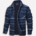 chemise homme à carreaux coupe droite en bleu marine
