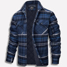 chemise homme à carreaux coupe droite en bleu marine