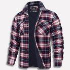 chemise homme à carreaux coupe droite en rouge
