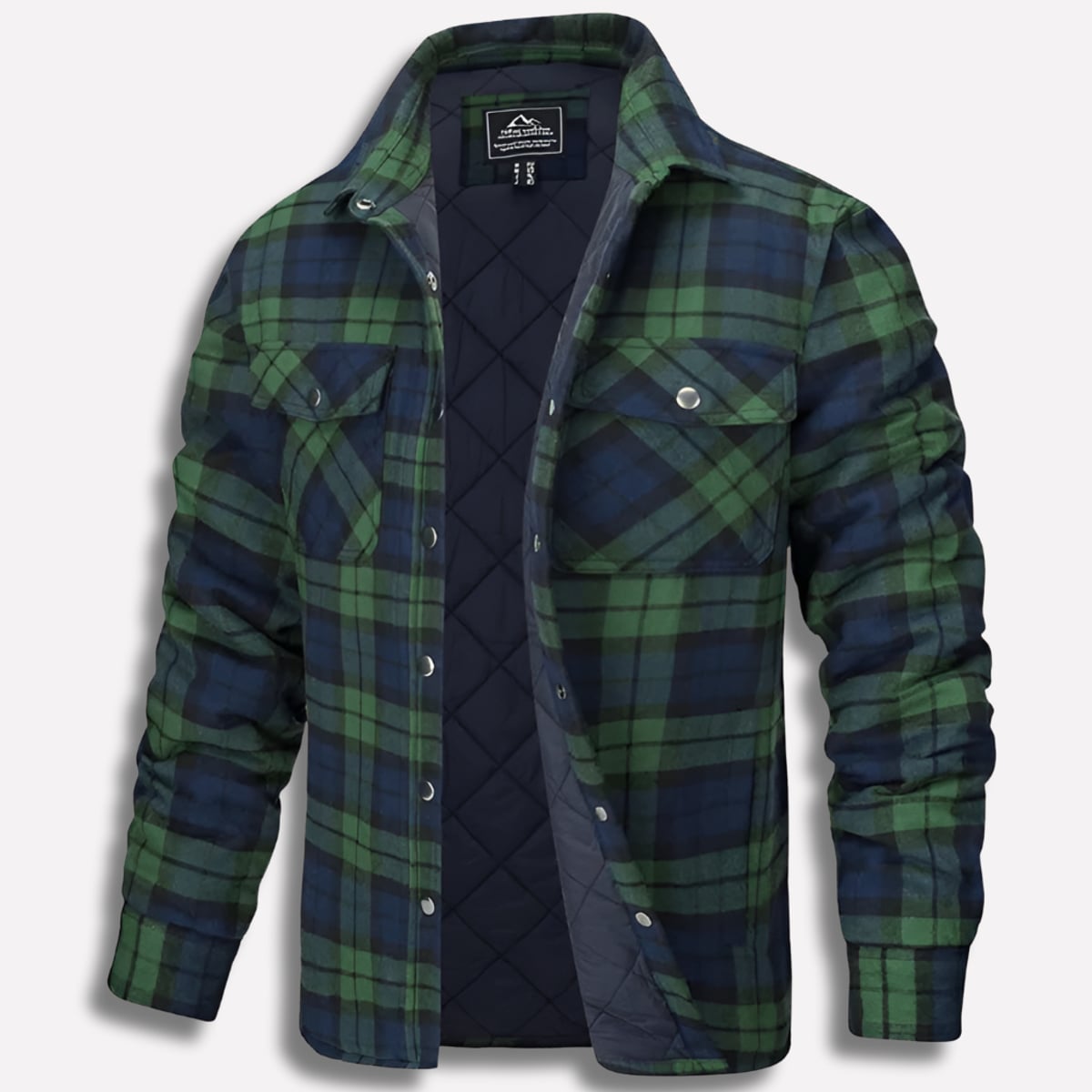 chemise homme à carreaux coupe droite en vert