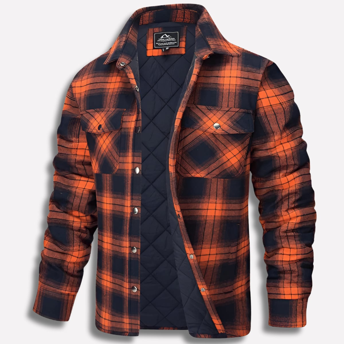 chemise homme à carreaux coupe droite en orange