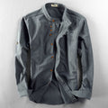 chemise homme col montant coupe droite en anthracite