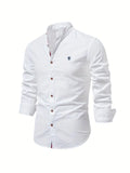 chemise homme col montant coupe slim manches longues en blanc