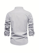 chemise homme col montant coupe slim manches longues