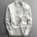 chemise homme coupe droite col rond en blanc