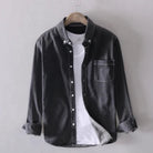 chemise homme coupe droite poches plaquées en noir