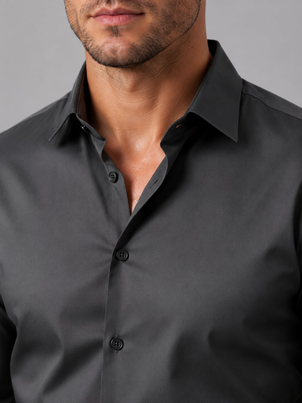chemise homme coupe slim col classique boutons poignets