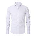 chemise homme coupe slim manches longues multicolore en blanc