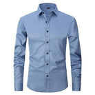 chemise homme coupe slim manches longues multicolore en bleu clair