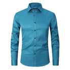 chemise homme coupe slim manches longues multicolore en vert clair