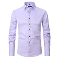 chemise homme coupe slim manches longues multicolore en lilas clair