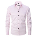 chemise homme coupe slim manches longues multicolore en rose