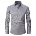 chemise homme coupe slim manches longues multicolore en gris