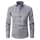 chemise homme coupe slim manches longues multicolore en gris