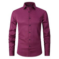 chemise homme coupe slim manches longues multicolore en bordeaux