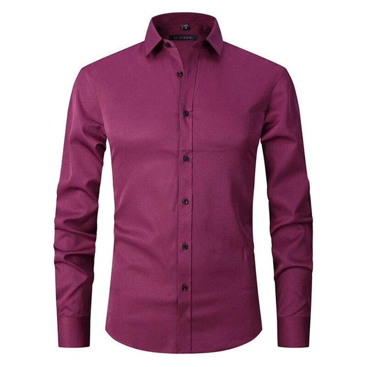 chemise homme coupe slim manches longues multicolore en bordeaux