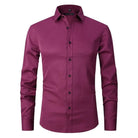 chemise homme coupe slim manches longues multicolore en bordeaux