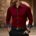 chemise homme luxe coupe slim manches longues en rouge