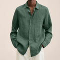 chemise homme manches longues coupe ample en vert clair