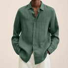chemise homme manches longues coupe ample en vert clair