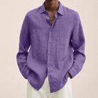 chemise homme manches longues coupe ample en violet